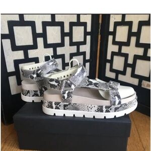 J Slides Snakeskin Pattern Sandals